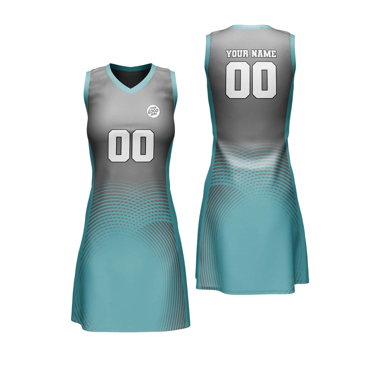 Custom Personalized D1 Abstract Pattern Netball Jersey with Name, Number & Team Logo