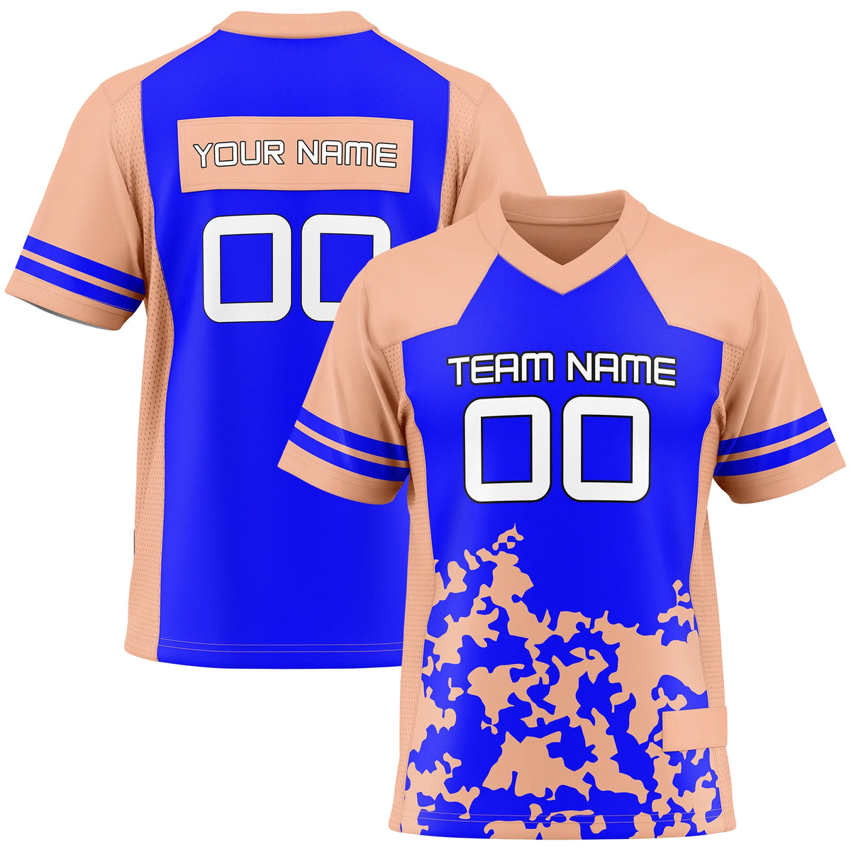 Custom Personalized D4 Color Block Flag Football Jersey with Name, Number & Team Logo