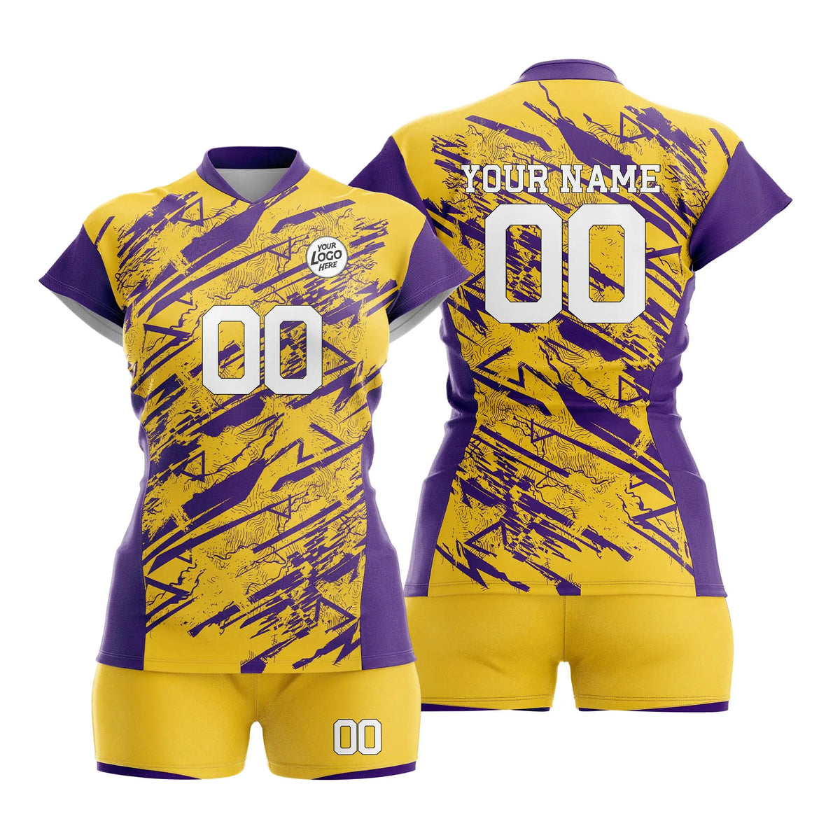 Custom Personalized D5 Full Pattern Volleyball Jersey with Name, Number & Team Logo