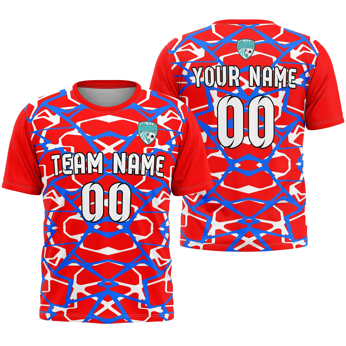 Custom R-Full Pattern D5 Soccer Jersey Personalized Football Uniform with Name & Number