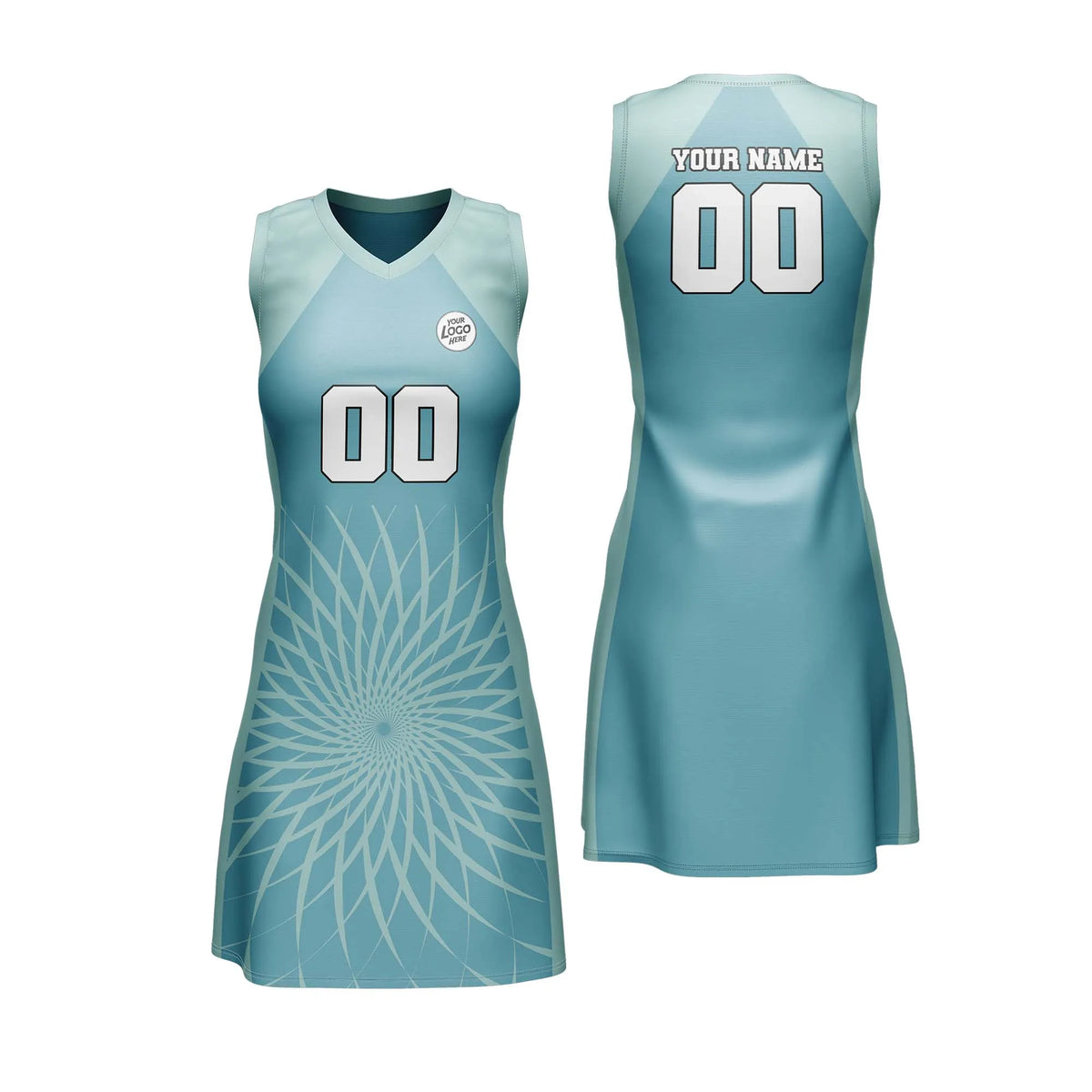 Custom Personalized D3 Retro Pattern Netball Jersey with Name, Number &amp; Team Logo