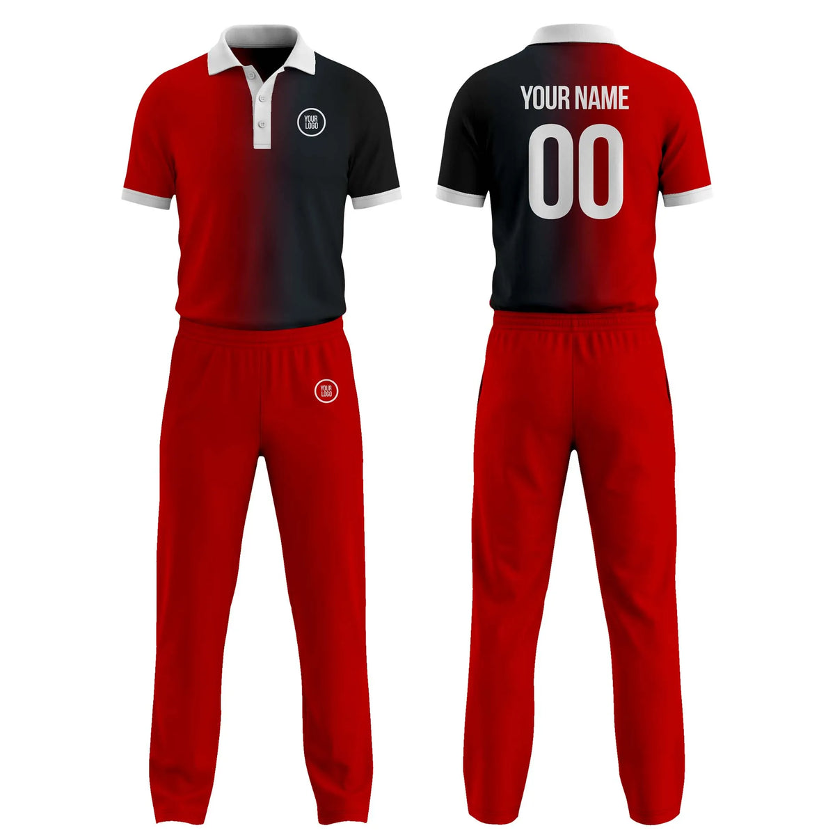 Custom Personalized D2 Gradient Fashion Cricket Kit with Name, Number & Team Logo