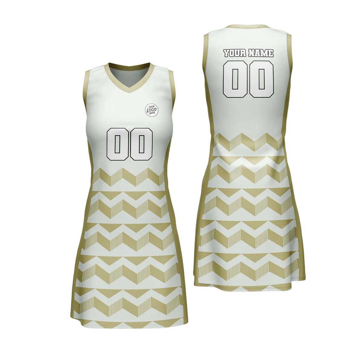 Custom Personalized D4 Retro Pattern Netball Jersey with Name, Number & Team Logo