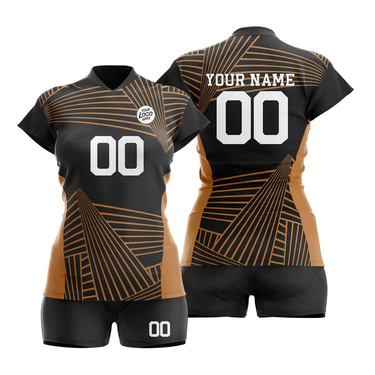 Custom Personalized D3 Abstract Pattern Volleyball Jersey with Name, Number & Team Logo