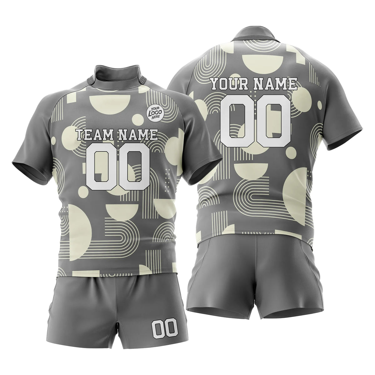 Custom Personalized D2 Retro Fashion Rugby Jersey with Name, Number & Team Logo