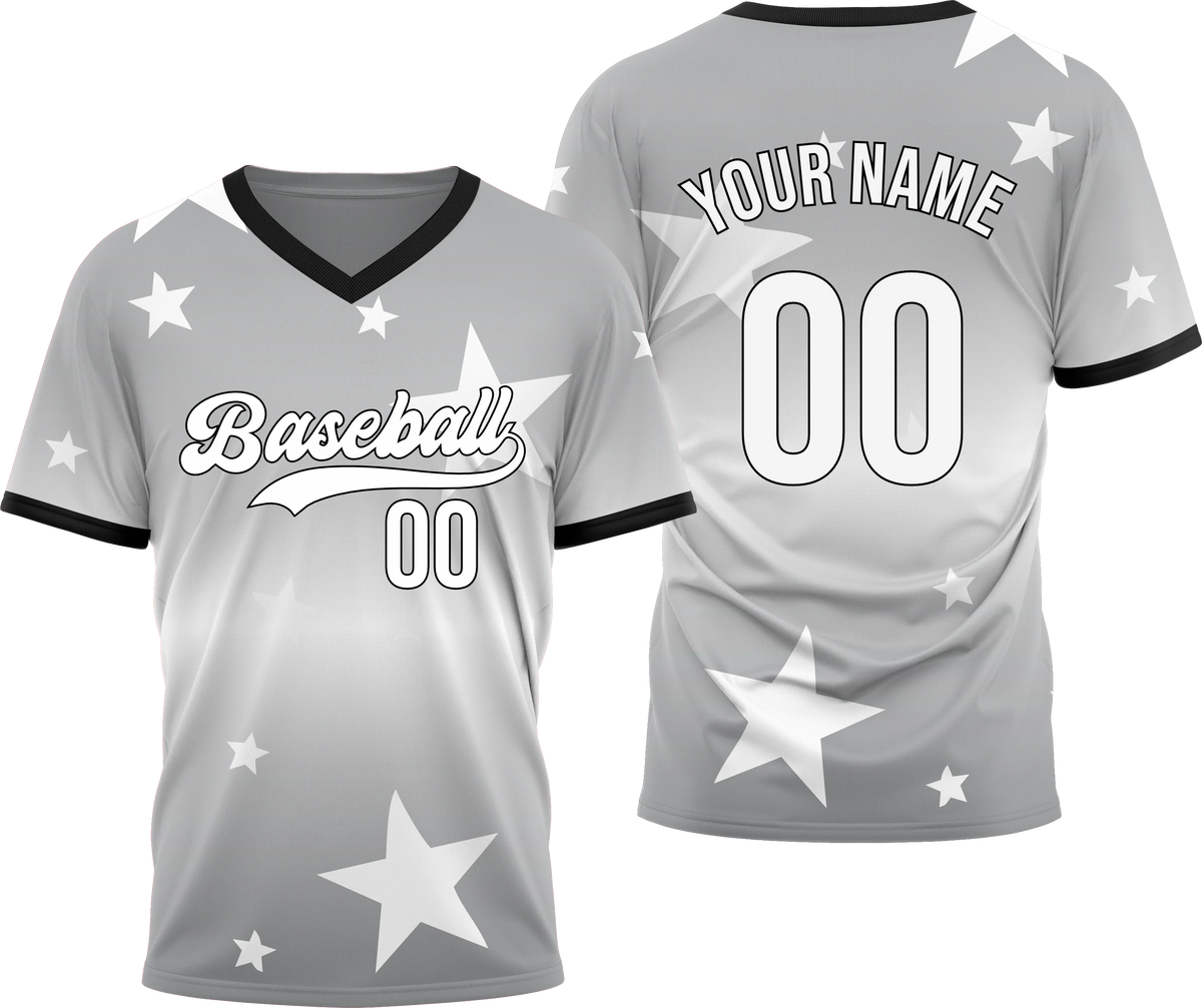Custom Victory Star Gradient Baseball Aqua Sports Jersey Personalized Uniform with Name & Number