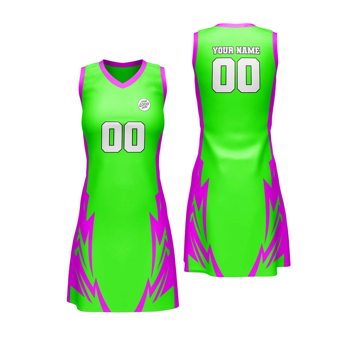 Custom Personalized D2 Abstract Pattern Netball Jersey with Name, Number & Team Logo