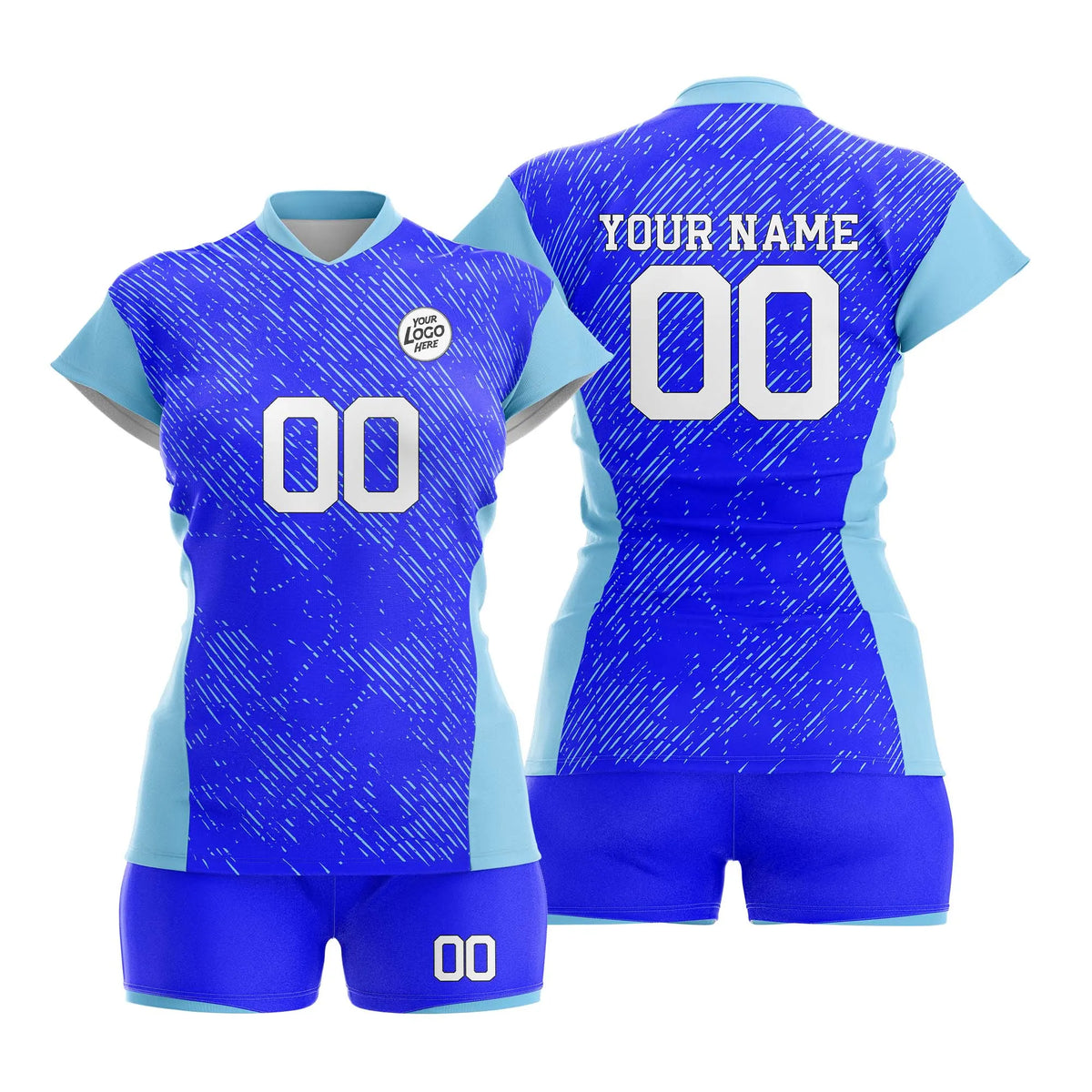 Custom Personalized D3 Full Pattern Volleyball Jersey with Name, Number & Team Logo