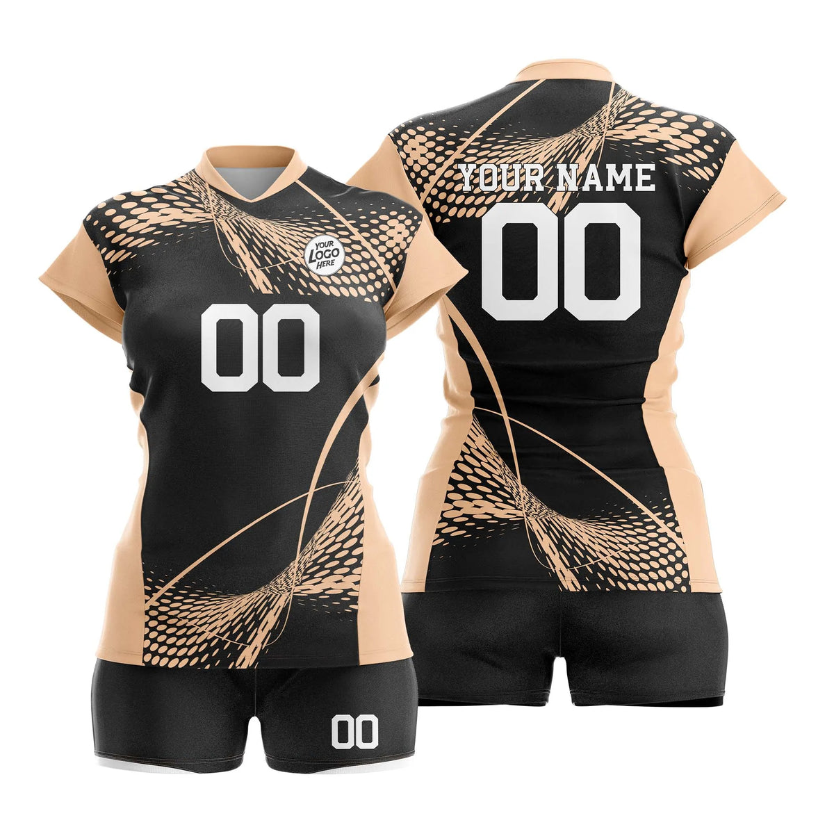 Custom Personalized D2 Abstract Pattern Volleyball Jersey with Name, Number & Team Logo