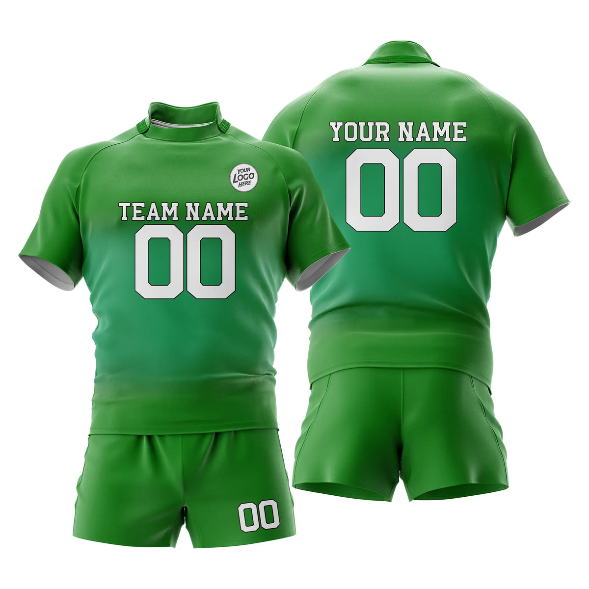 Custom Personalized D4 Gradient Fashion Rugby Jersey with Name, Number & Team Logo
