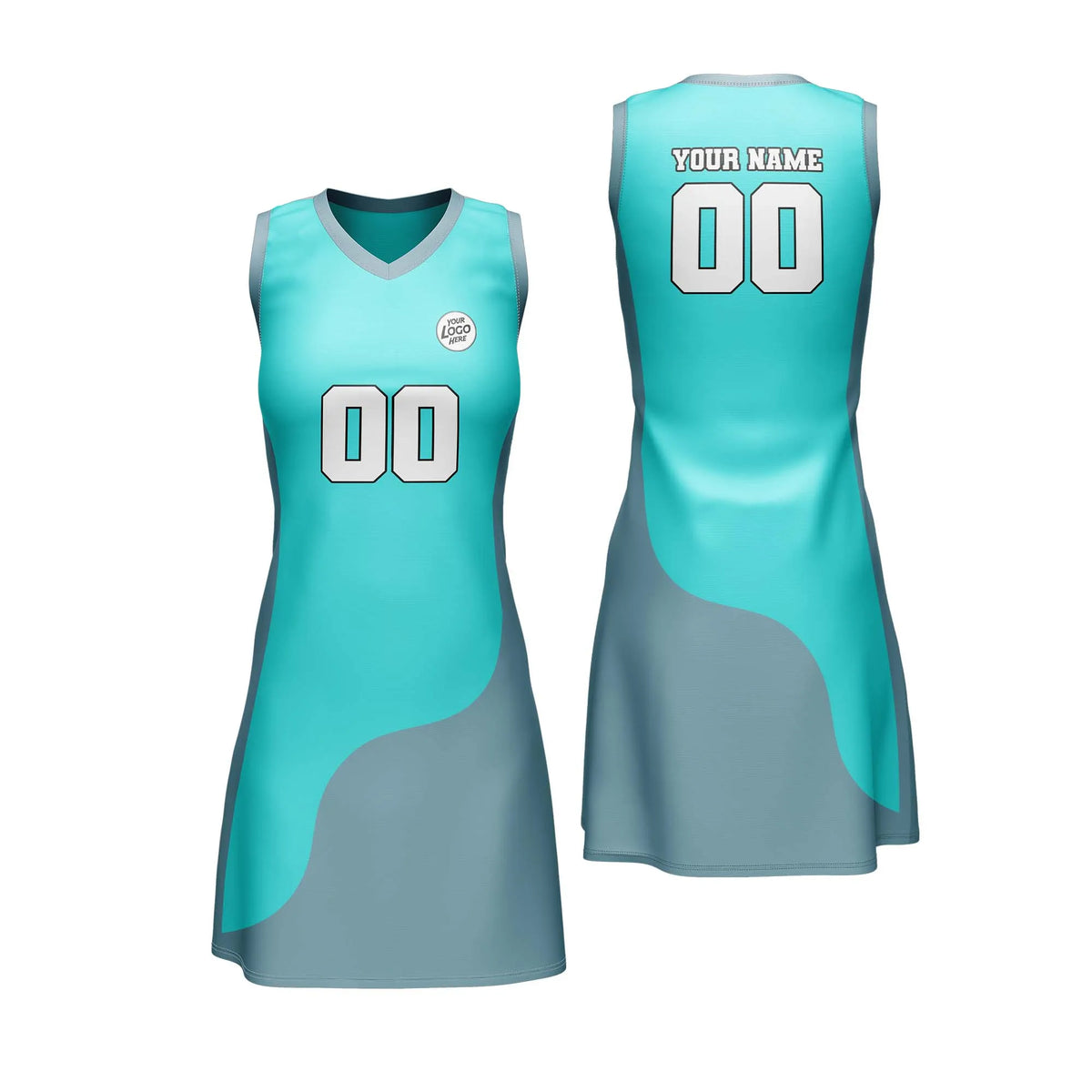 Custom Personalized D1 Split Fashion Netball Jersey with Name, Number &amp; Team Logo