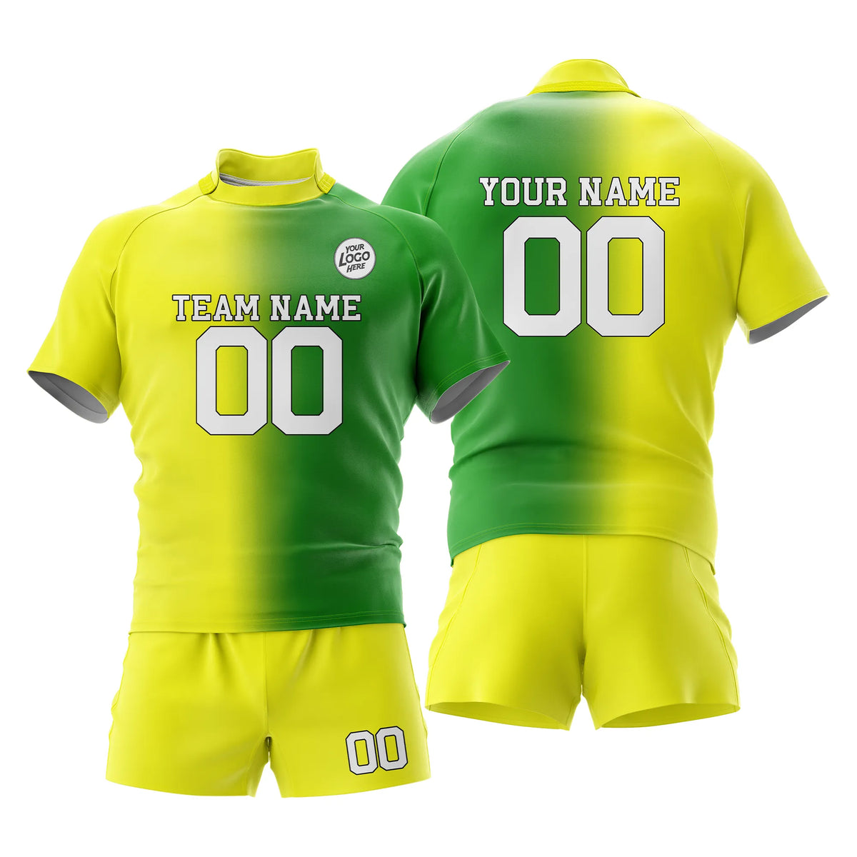 Custom Personalized D2 Gradient Fashion Rugby Jersey with Name, Number & Team Logo