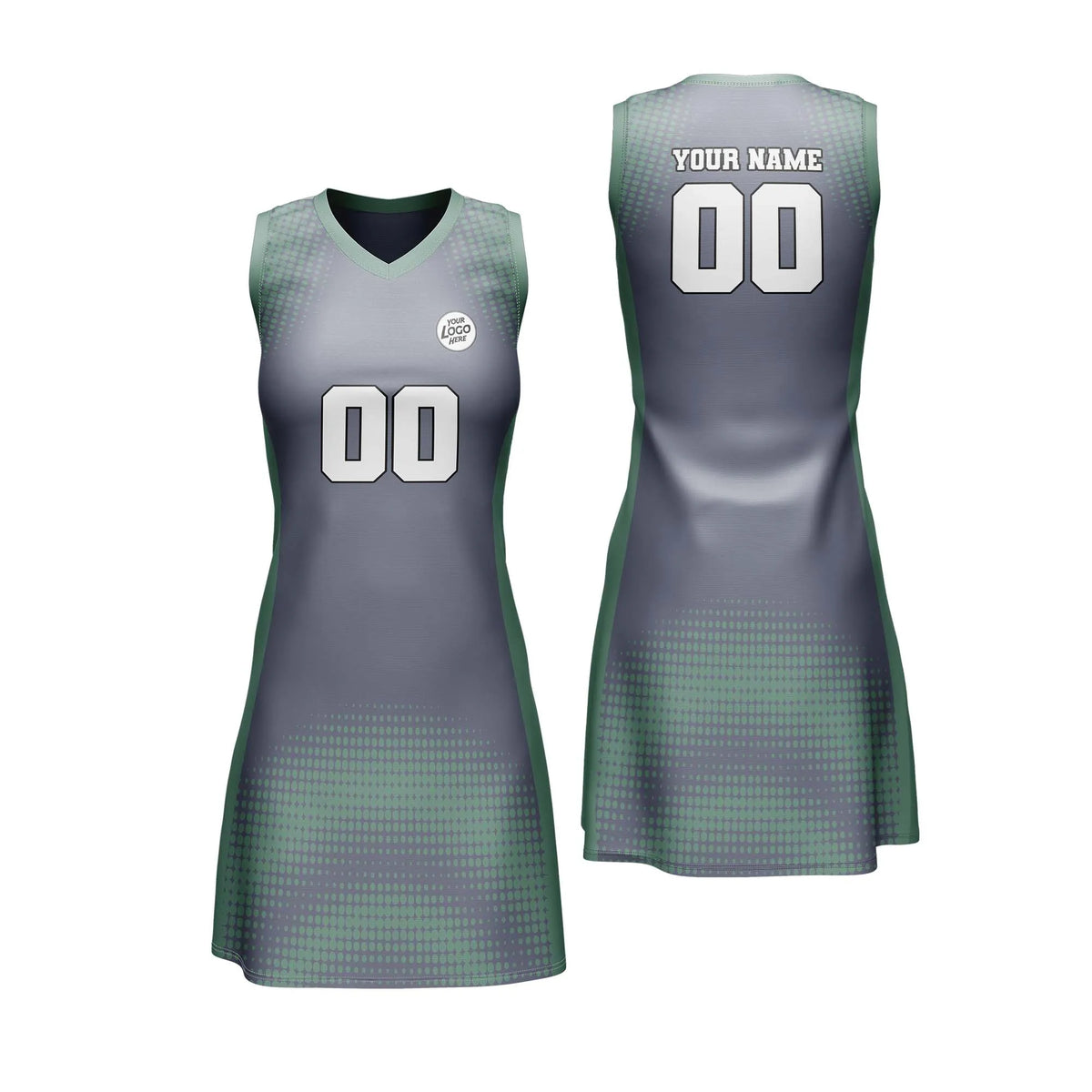 Custom Personalized D1 Retro Pattern Netball Jersey with Name, Number & Team Logo