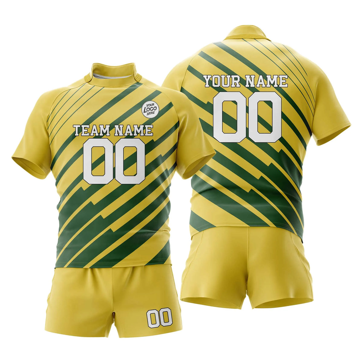 Custom Personalized D1 Strip Fashion Rugby Jersey with Name, Number & Team Logo
