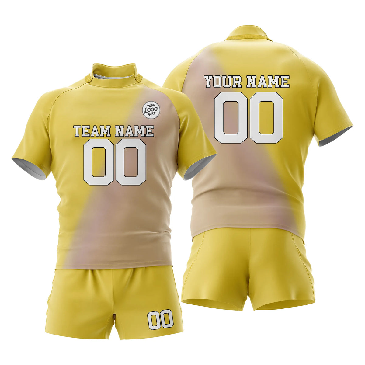 Custom Personalized D3 Gradient Fashion Rugby Jersey with Name, Number & Team Logo
