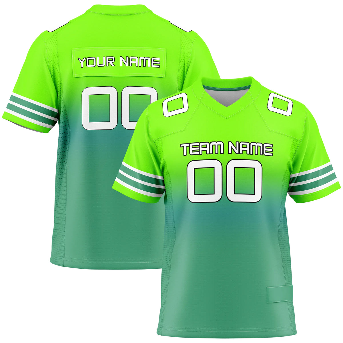 Custom Personalized D1 Gradient Fashion Flag Football Jersey with Name, Number & Team Logo