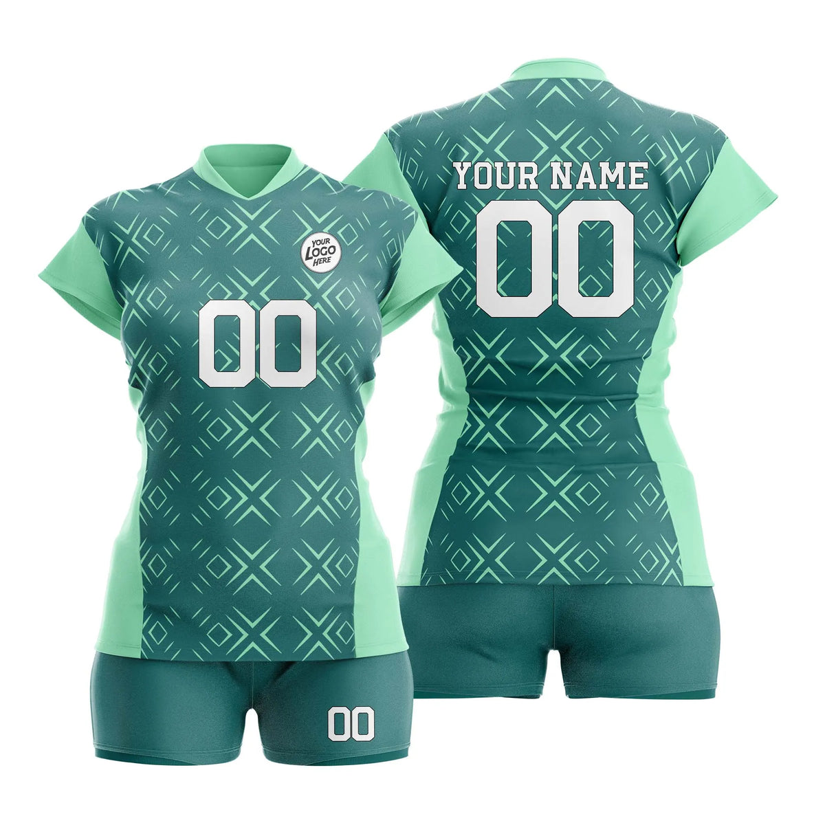 Custom Personalized D1 Abstract Pattern Volleyball Jersey with Name, Number & Team Logo