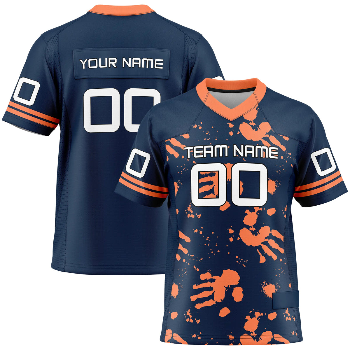 Custom Personalized D5 Graffiti Fashion Flag Football Jersey with Name, Number & Team Logo