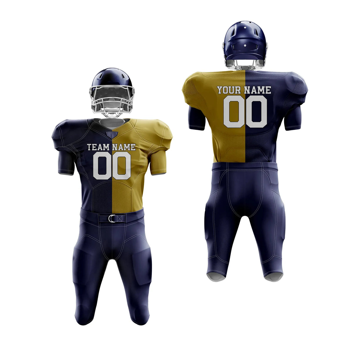 Custom Personalized D1 Split Fashion American Football Jersey with Name, Number & Team Logo