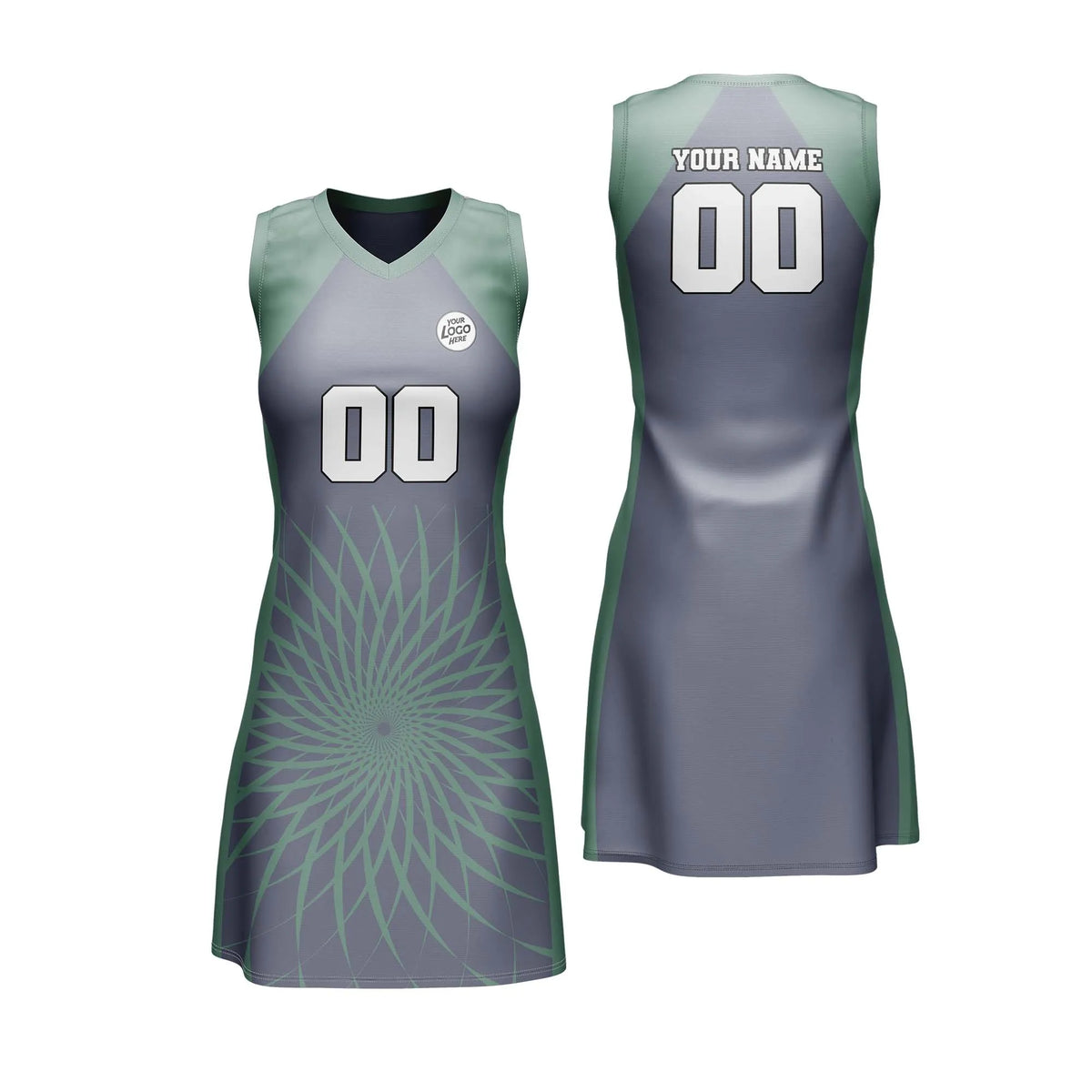 Custom Personalized D3 Retro Pattern Netball Jersey with Name, Number & Team Logo