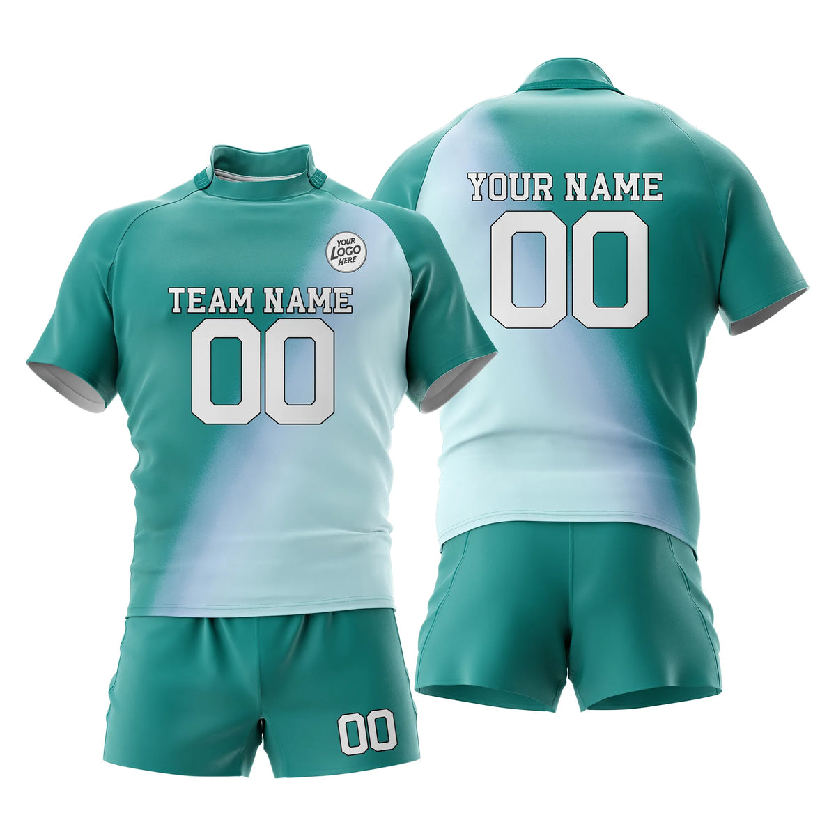 Custom Personalized D3 Gradient Fashion Rugby Jersey with Name, Number & Team Logo