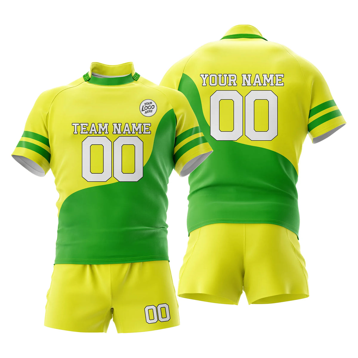 Custom Personalized D3 Split Fashion Rugby Jersey with Name, Number & Team Logo