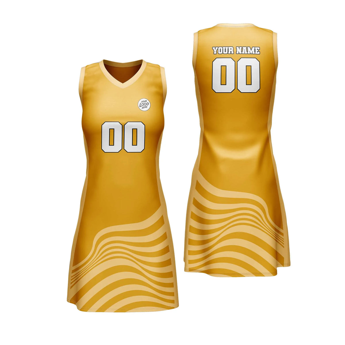 Custom Personalized D2 Stripe Fashion Netball Jersey with Name, Number & Team Logo