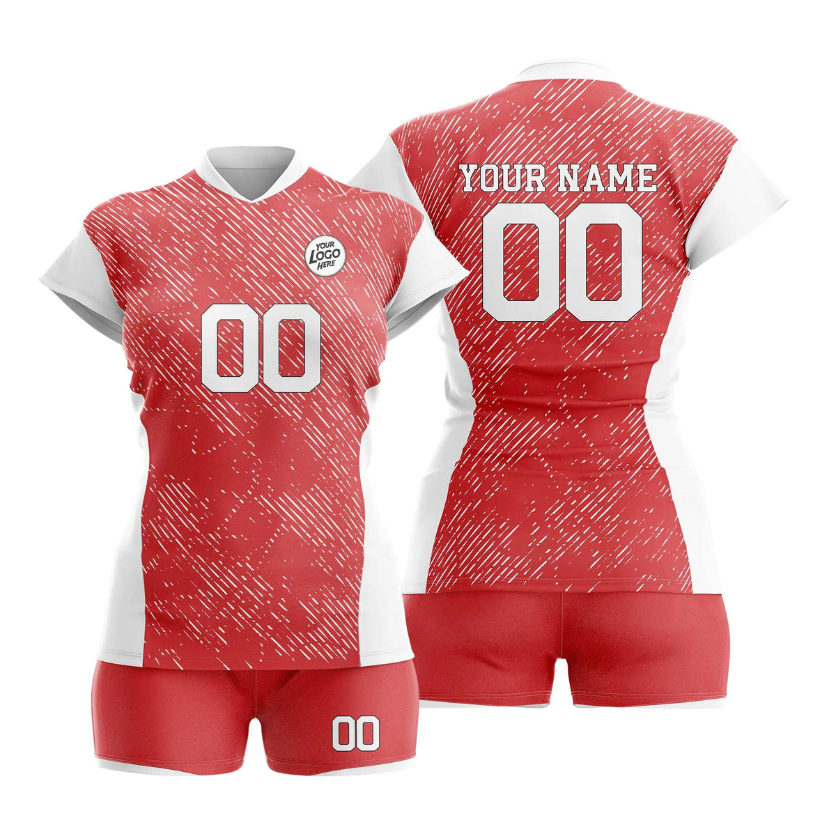 Custom Personalized D3 Full Pattern Volleyball Jersey with Name, Number & Team Logo