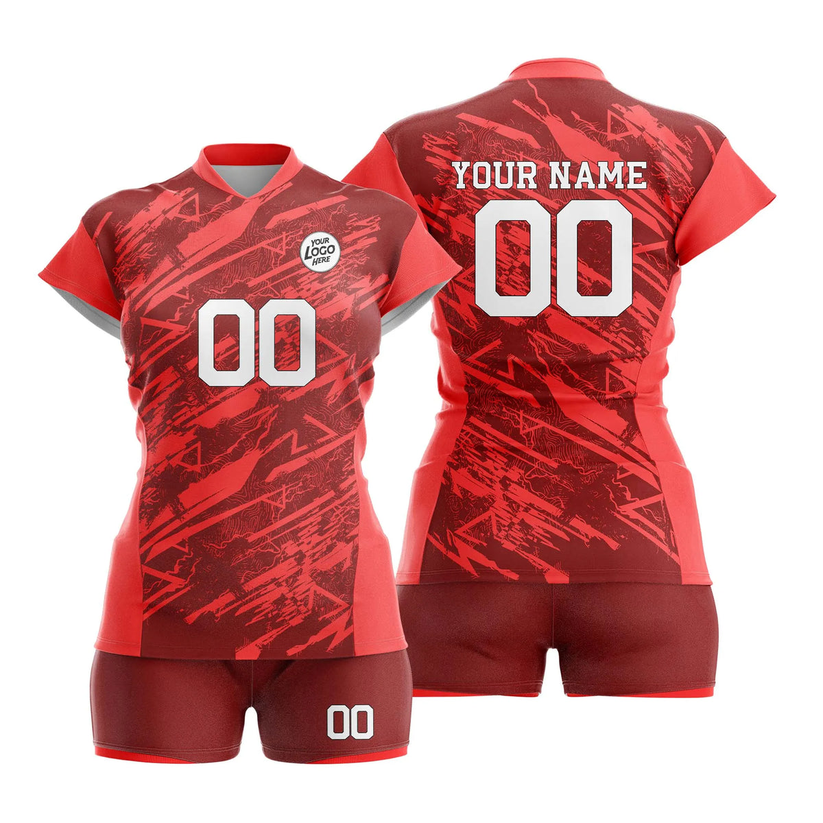 Custom Personalized D5 Full Pattern Volleyball Jersey with Name, Number & Team Logo