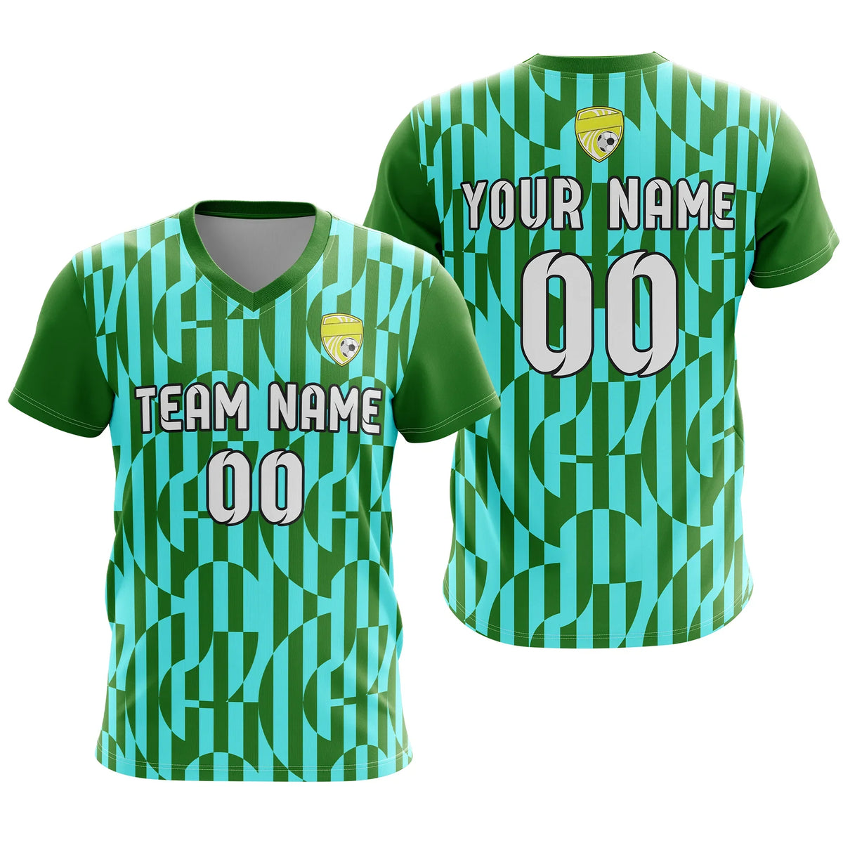 Custom V-Full Pattern D4 Soccer Jersey Personalized Football Uniform with Name & Number