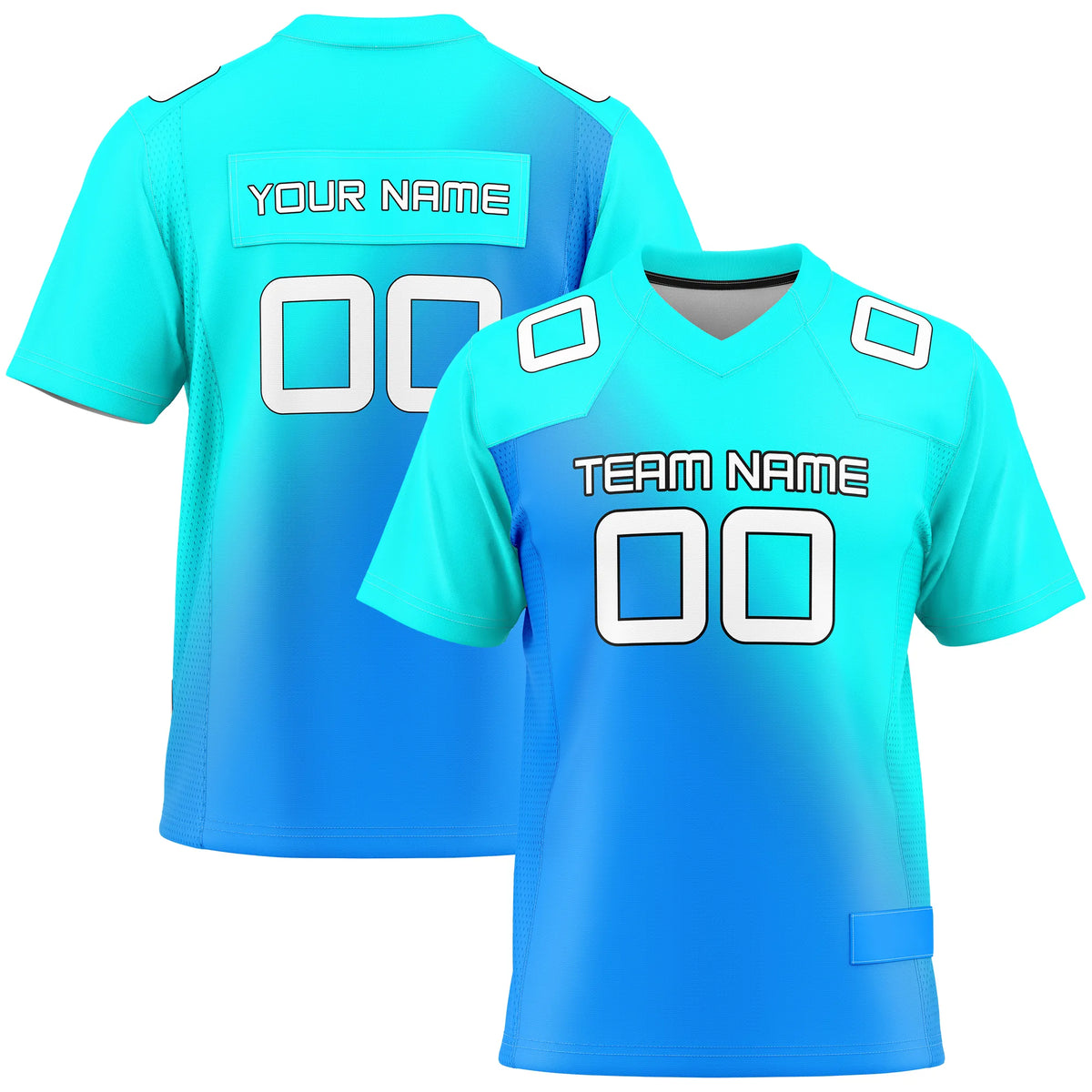 Custom Personalized D4 Gradient Fashion Flag Football Jersey with Name, Number &amp; Team Logo