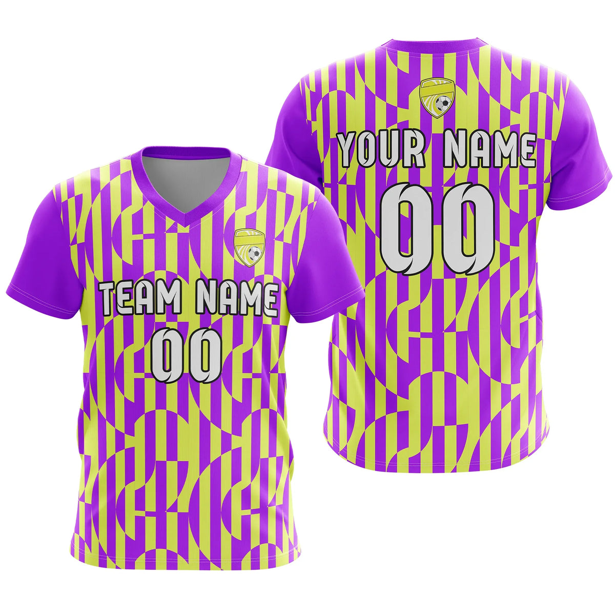Custom V-Full Pattern D4 Soccer Jersey Personalized Football Uniform with Name & Number