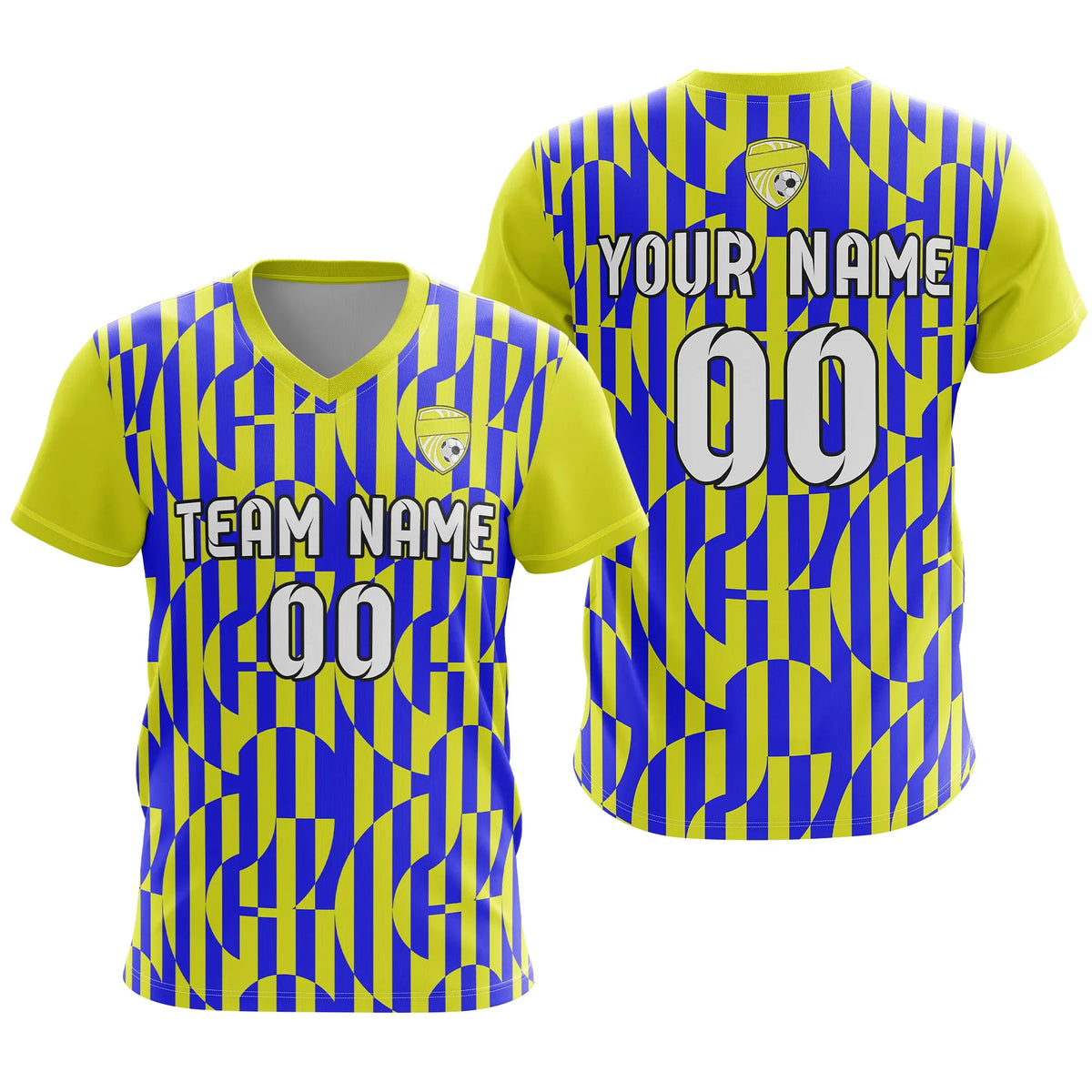 Custom V-Full Pattern D4 Soccer Jersey Personalized Football Uniform with Name & Number