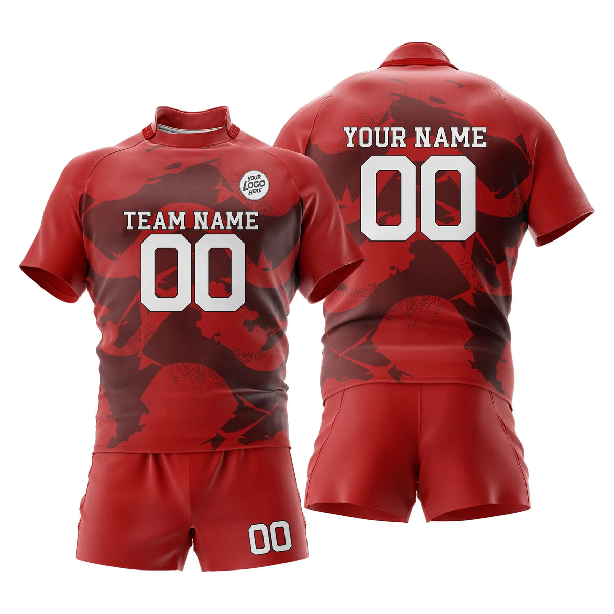 Custom Personalized D5 Full Pattern Rugby Jersey with Name, Number & Team Logo