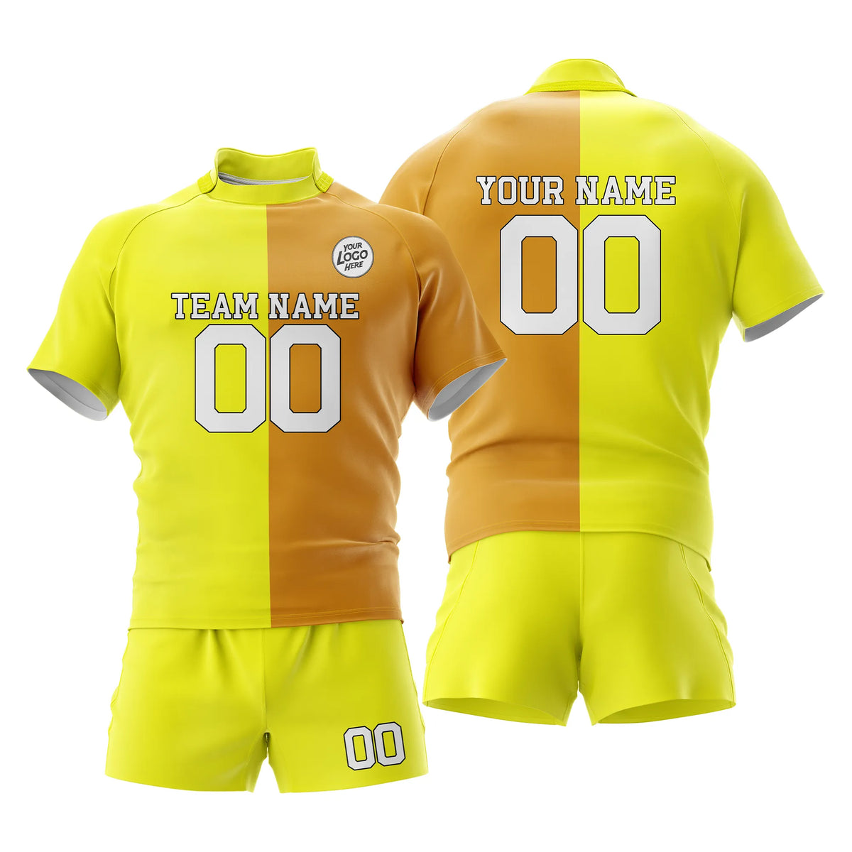 Custom Personalized D2 Split Fashion Rugby Jersey with Name, Number & Team Logo