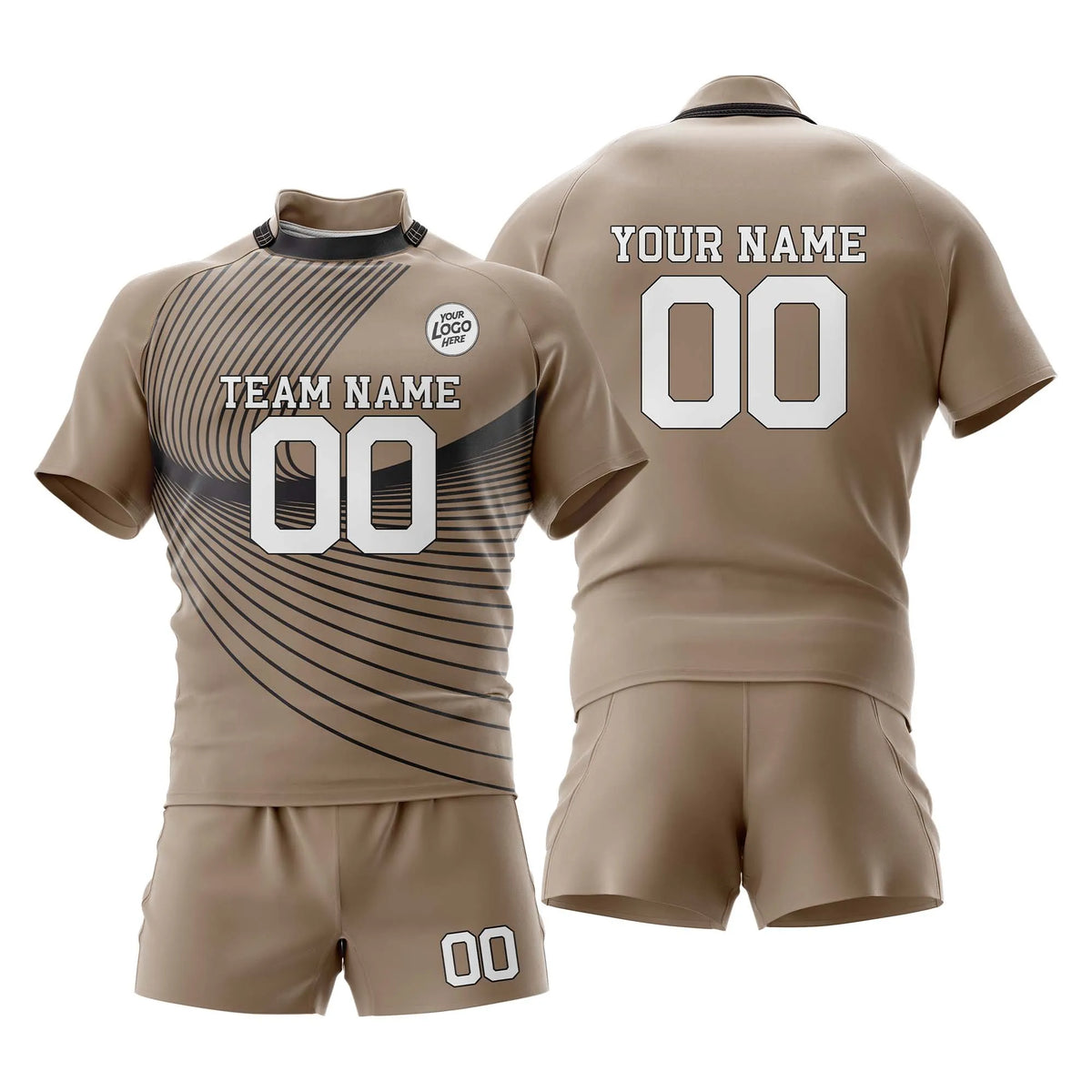Custom Personalized D5 Strip Fashion Rugby Jersey with Name, Number &amp; Team Logo