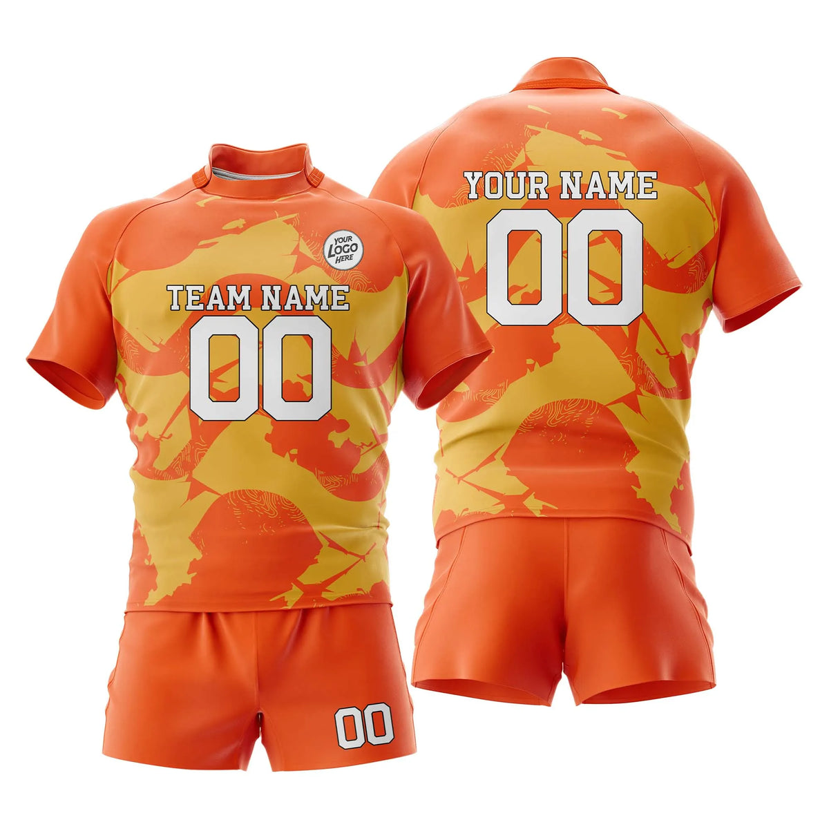 Custom Personalized D5 Full Pattern Rugby Jersey with Name, Number & Team Logo
