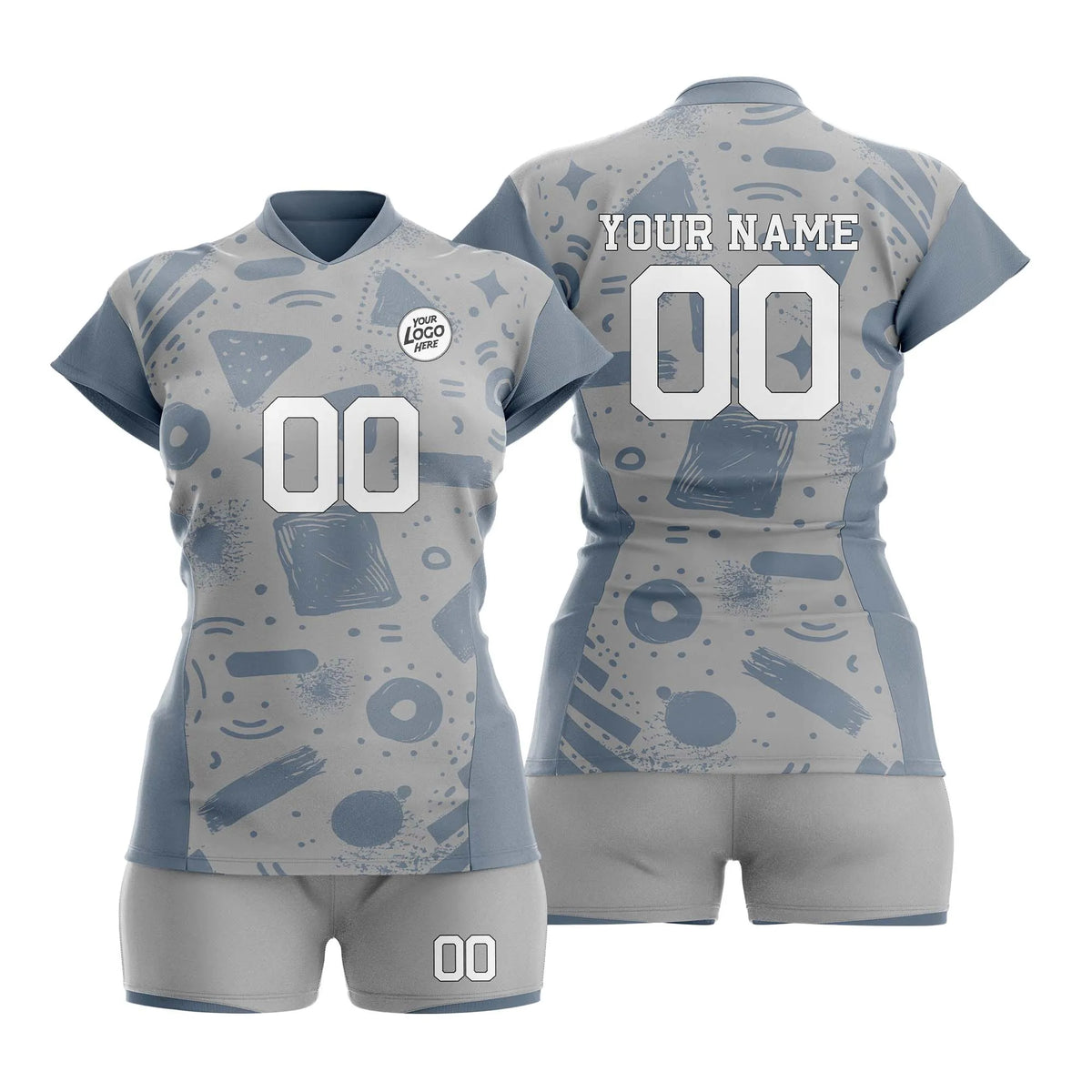Custom Personalized D1 Graffiti Pattern Volleyball Jersey with Name, Number & Team Logo
