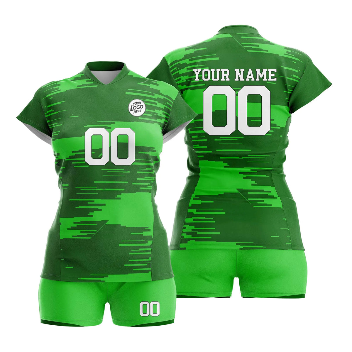 Custom Personalized D4 Full Pattern Volleyball Jersey with Name, Number & Team Logo