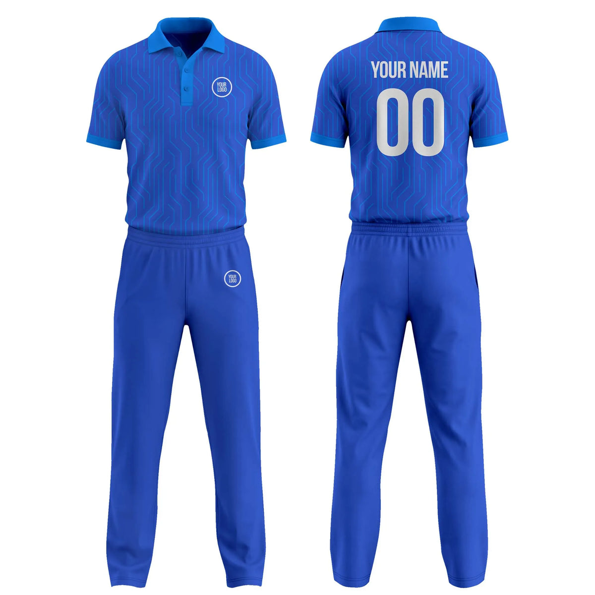 Custom Personalized D3 Abstract Pattern Cricket Kit with Name, Number & Team Logo