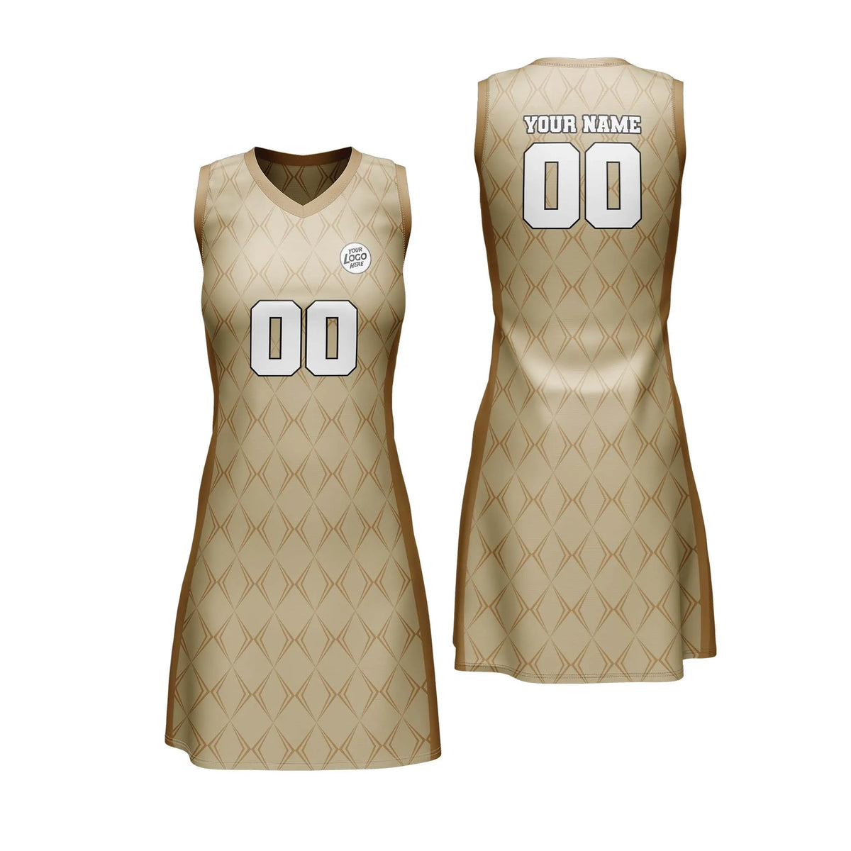Custom Personalized D5 Rhombus Pattern Netball Jersey with Name, Number & Team Logo