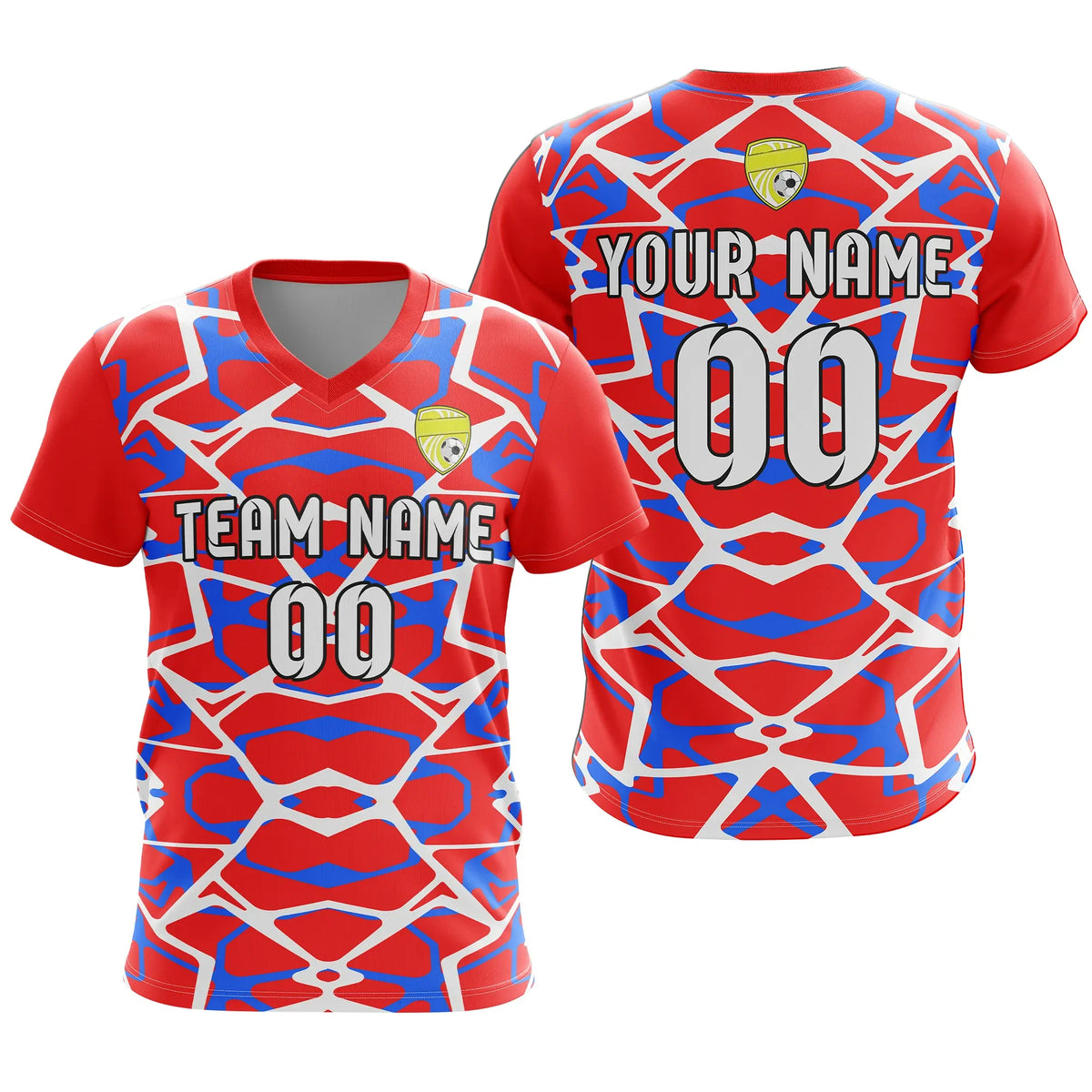Custom V-Full Pattern D5 Soccer Jersey Personalized Football Uniform with Name & Number