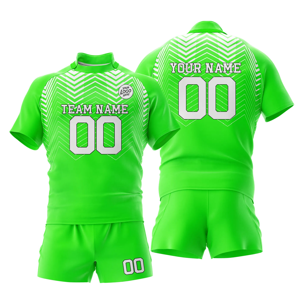 Custom Personalized D4 Color Block Rugby Jersey with Name, Number & Team Logo