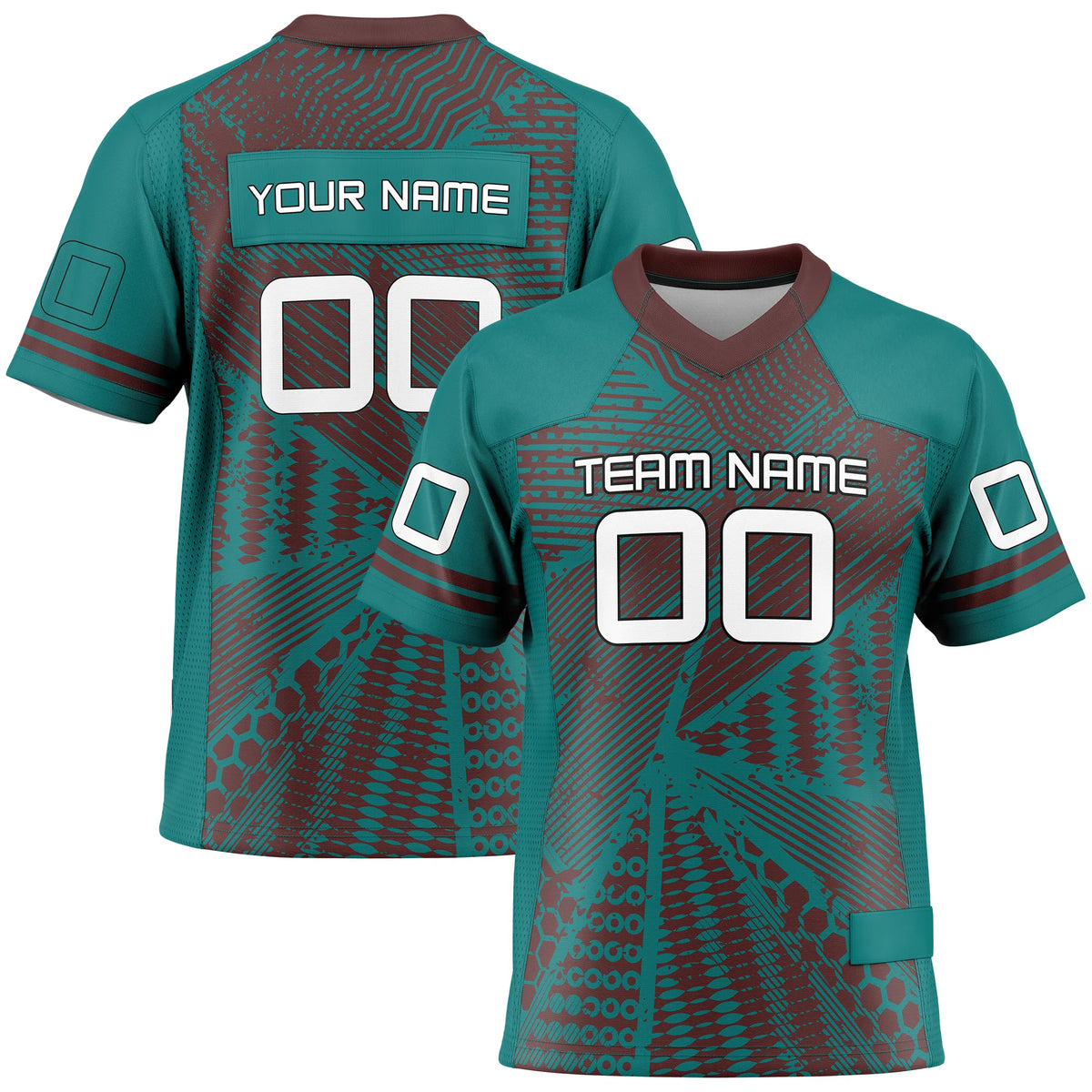Custom Personalized D6 Graffiti Fashion Flag Football Jersey with Name, Number & Team Logo