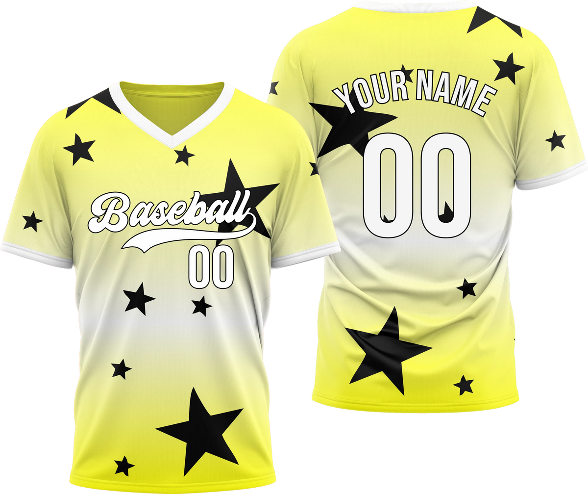 Custom Victory Star Gradient Baseball Aqua Sports Jersey Personalized Uniform with Name & Number