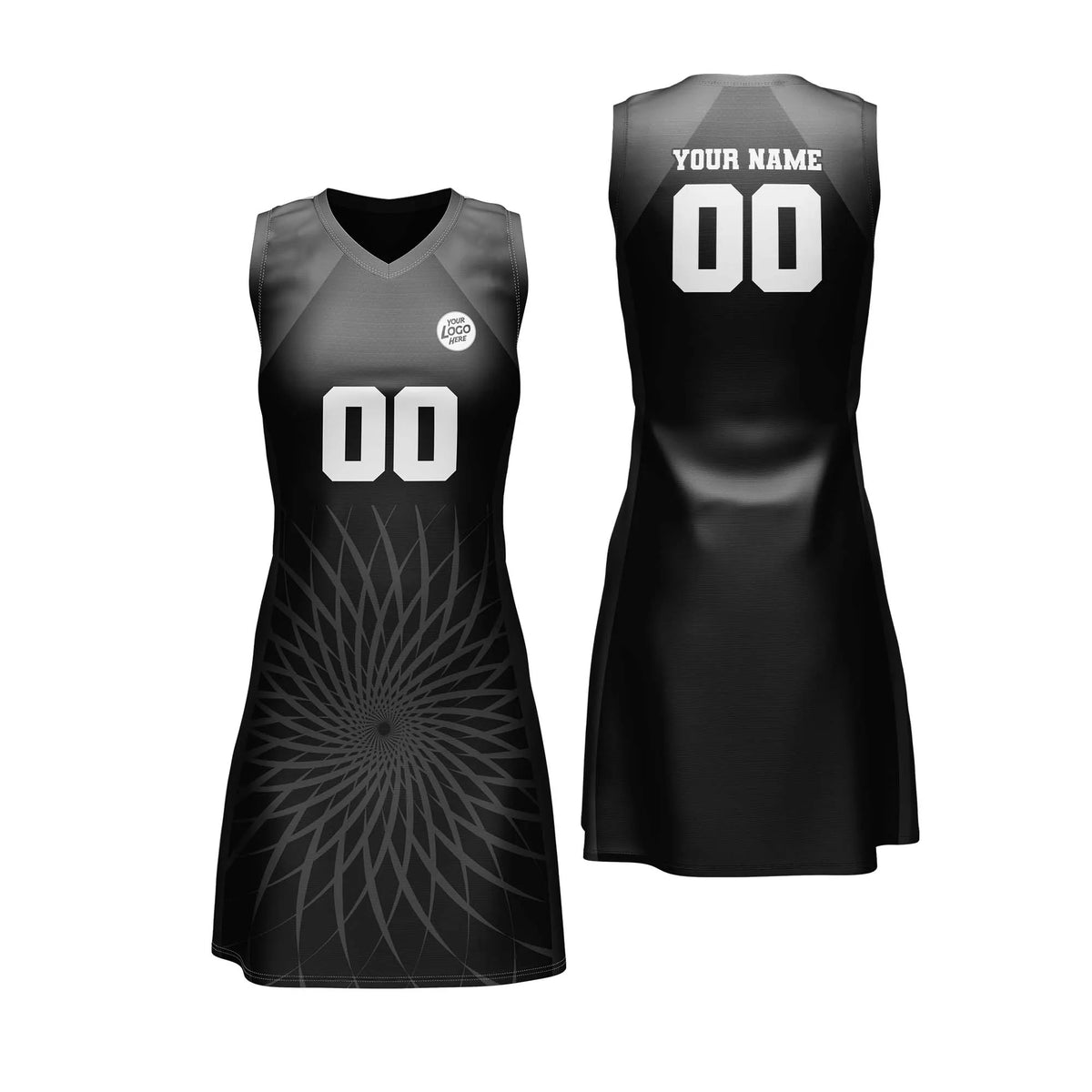 Custom Personalized D3 Retro Pattern Netball Jersey with Name, Number & Team Logo