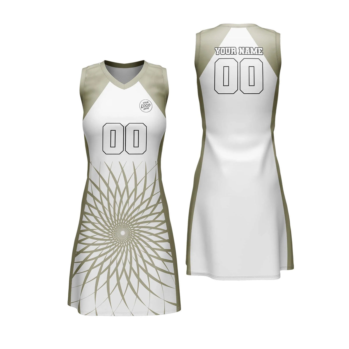 Custom Personalized D3 Retro Pattern Netball Jersey with Name, Number & Team Logo