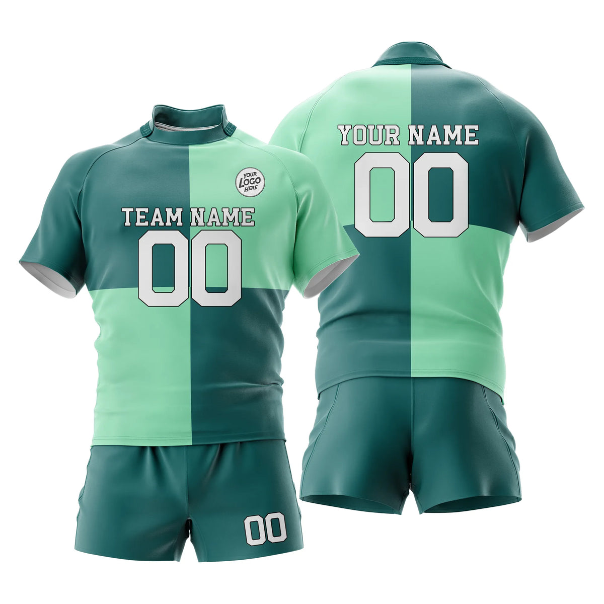 Custom Personalized D5 Split Fashion Rugby Jersey with Name, Number & Team Logo