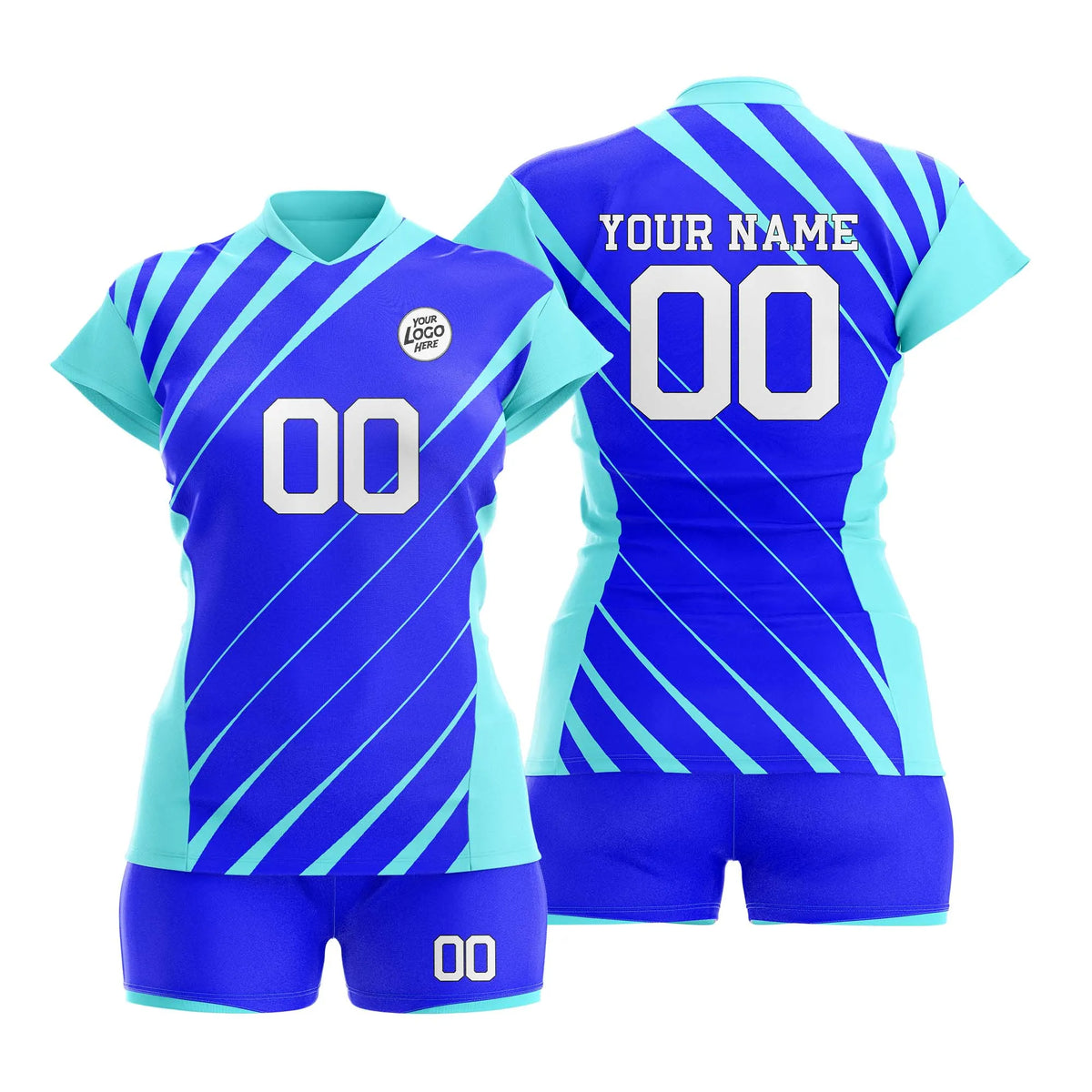 Custom Personalized D4 Strip Fashion Volleyball Jersey with Name, Number & Team Logo