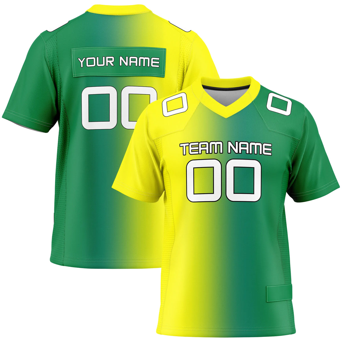 Custom Personalized D3 Gradient Fashion Flag Football Jersey with Name, Number & Team Logo